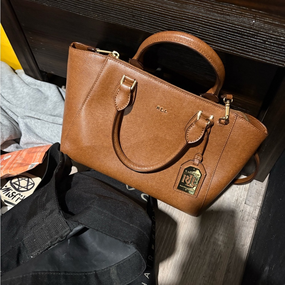 Ralph Lauren Brown Leather Tote Bag